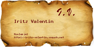 Iritz Valentin névjegykártya